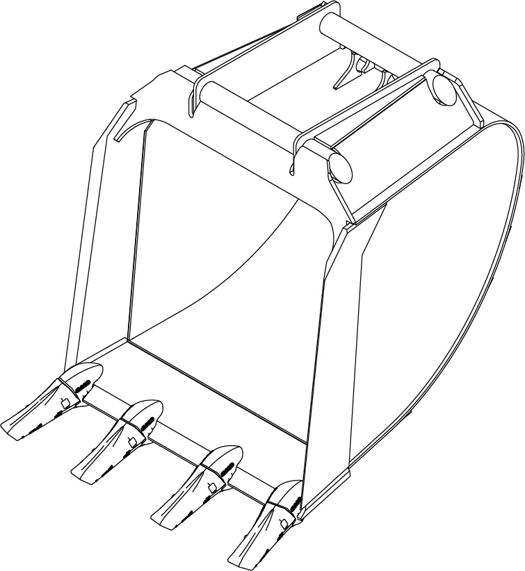 36” EXCAVATING BUCKET, (.56 Cu. Yd. Struck) | Gradall eStore