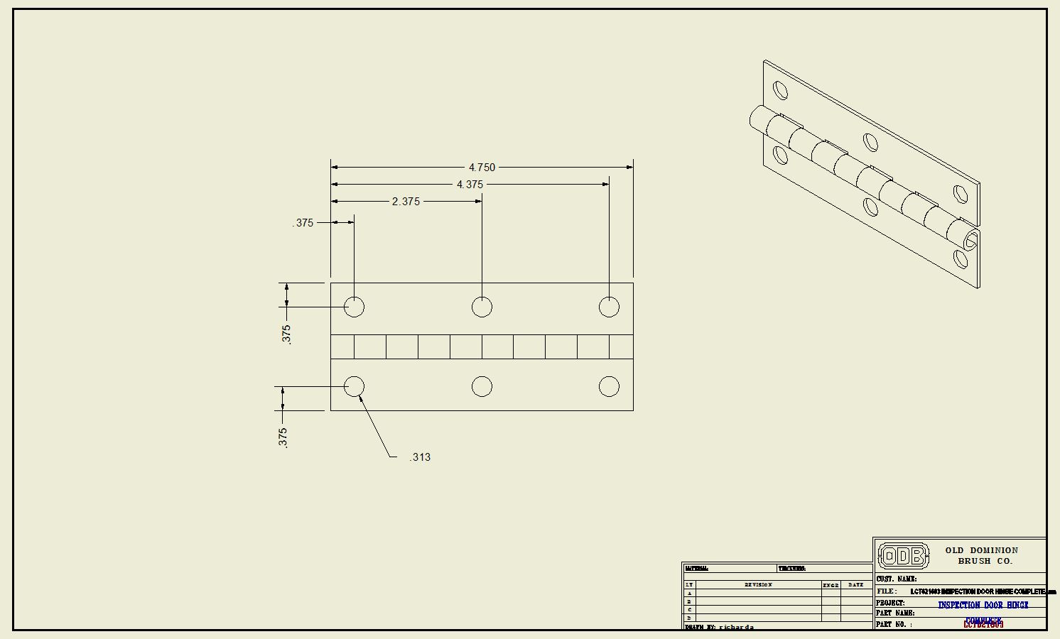 CLEAN OUT DOOR HINGE | Old Dominion Brush eStore