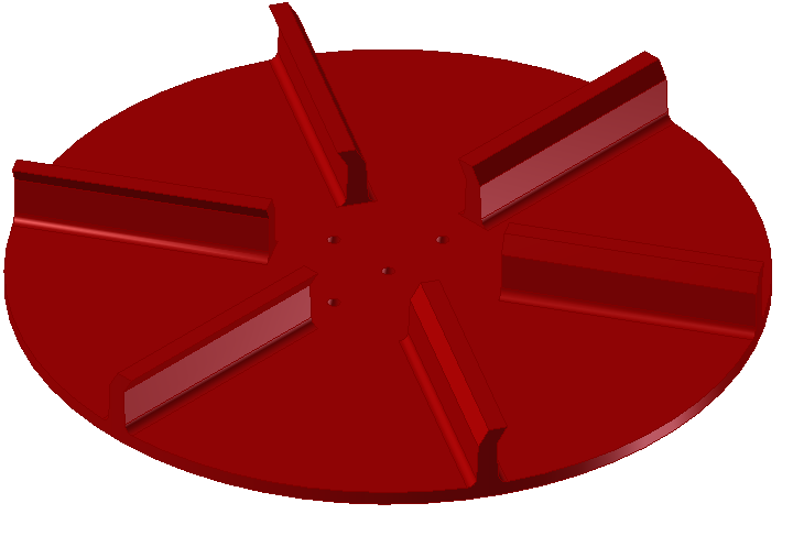 Poly Spinner Disc Rotation DISC,SPINNER,20''CCW,RED,POLY,W/FORMED CUPPED FINS,W/HOLES | Aebi Schmidt