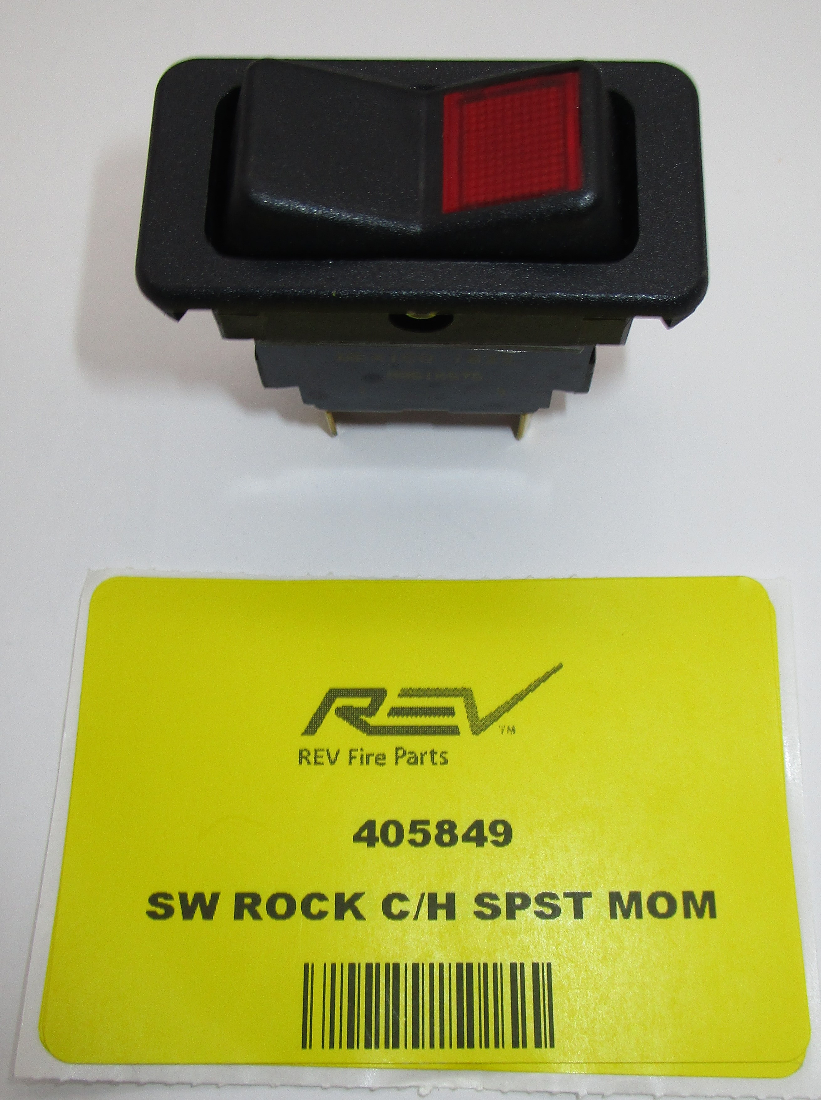 SWITCH ROCKER C/H SPST MOMENTARY RED | Fire eStore