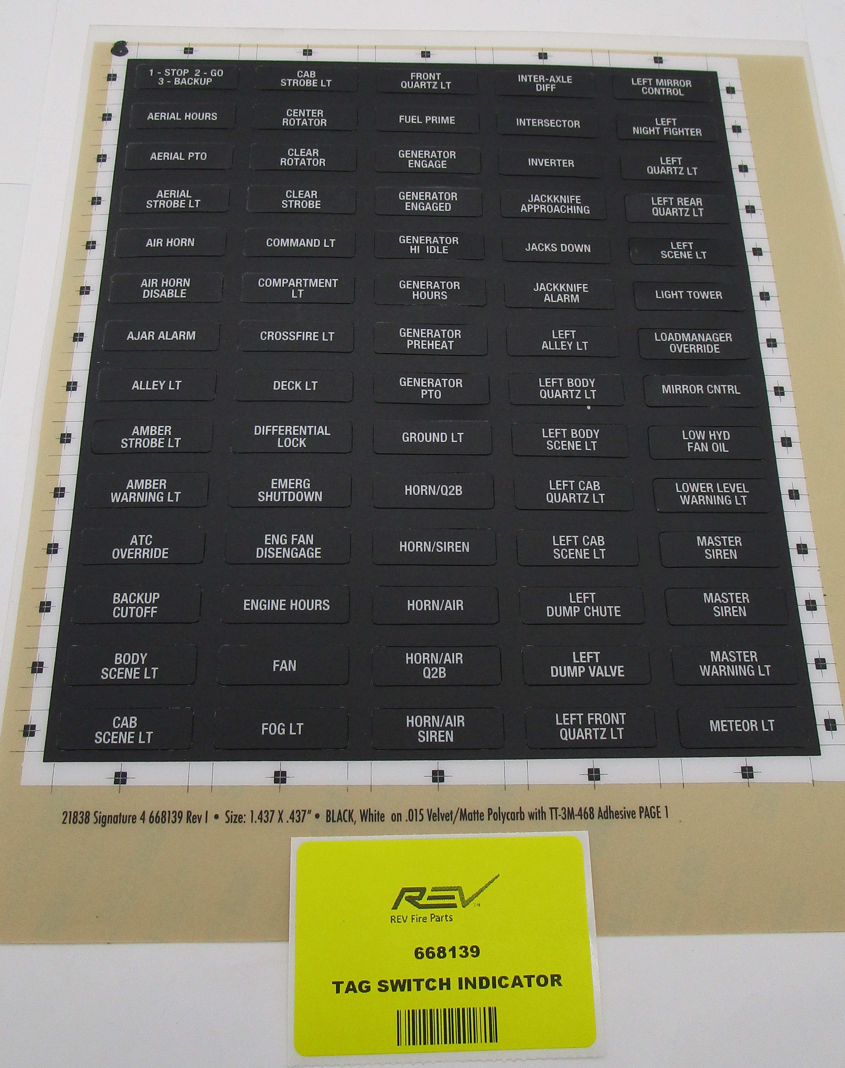 LABEL SWITCH INDICATOR 3 SHEETS | Fire eStore