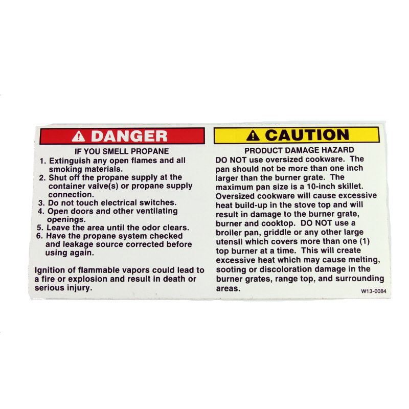 TAG-PROPANE/HTNG WRNG/CKWR CAUTION | REV Parts Store
